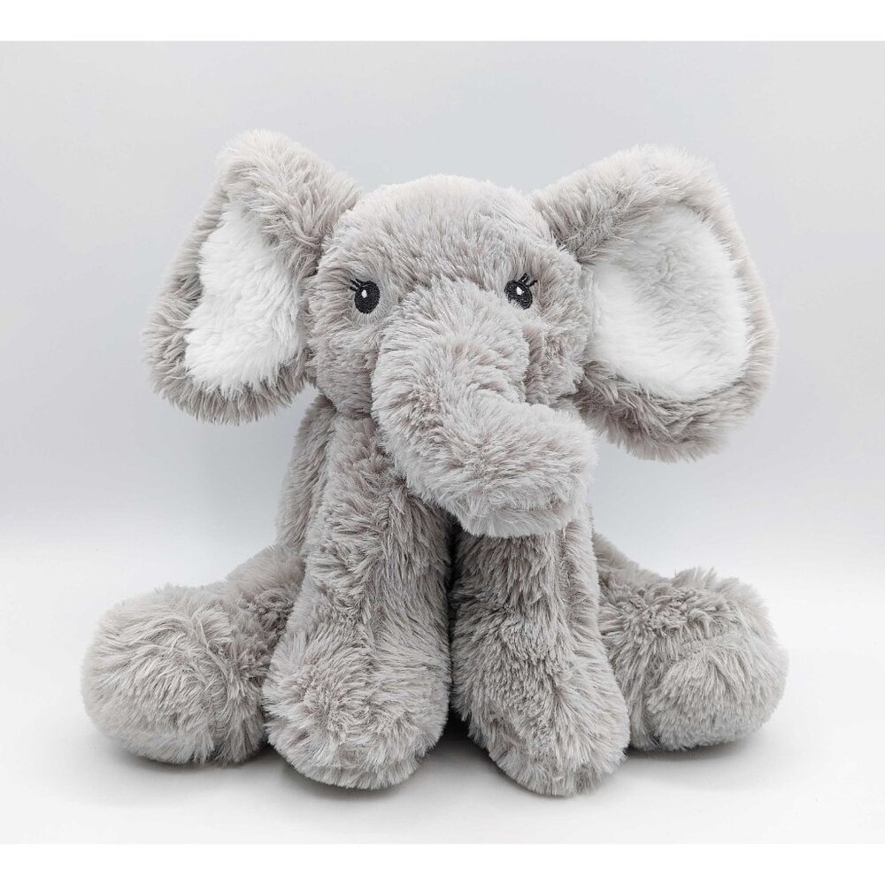 Jesse & Lulu Sitting Elephant 9" Stuffed Plush Toy Embroidered Eyes